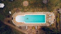 Aerial view of the pool