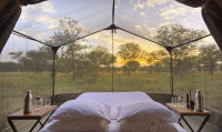 Olakira Migration Camp - View from bed within the star gazing tent