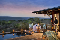 Dinner at the swimming pool