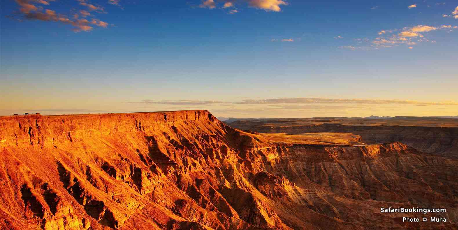 Fish River Canyon glowing in late light