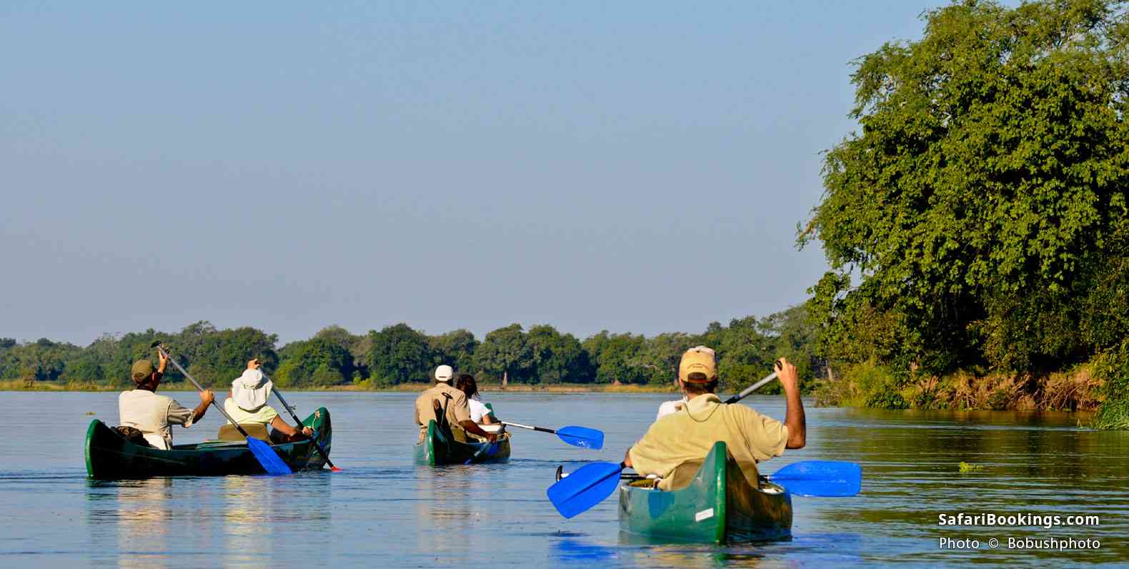 Canoeing down the Zambezi River