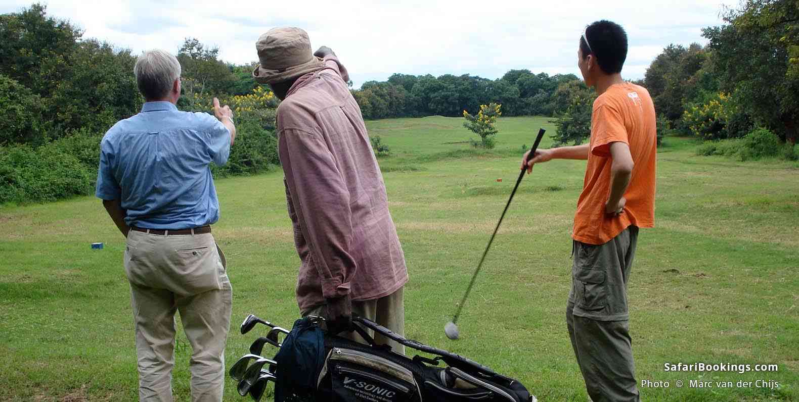 Playing a round of golf on the Moshi Club (Tanzania)
