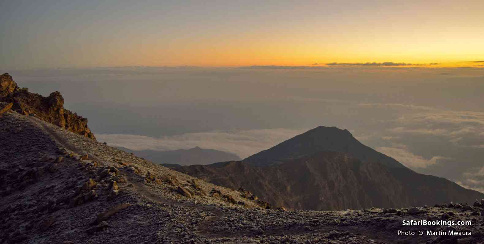 Sunrise above the clouds, Mt Meru