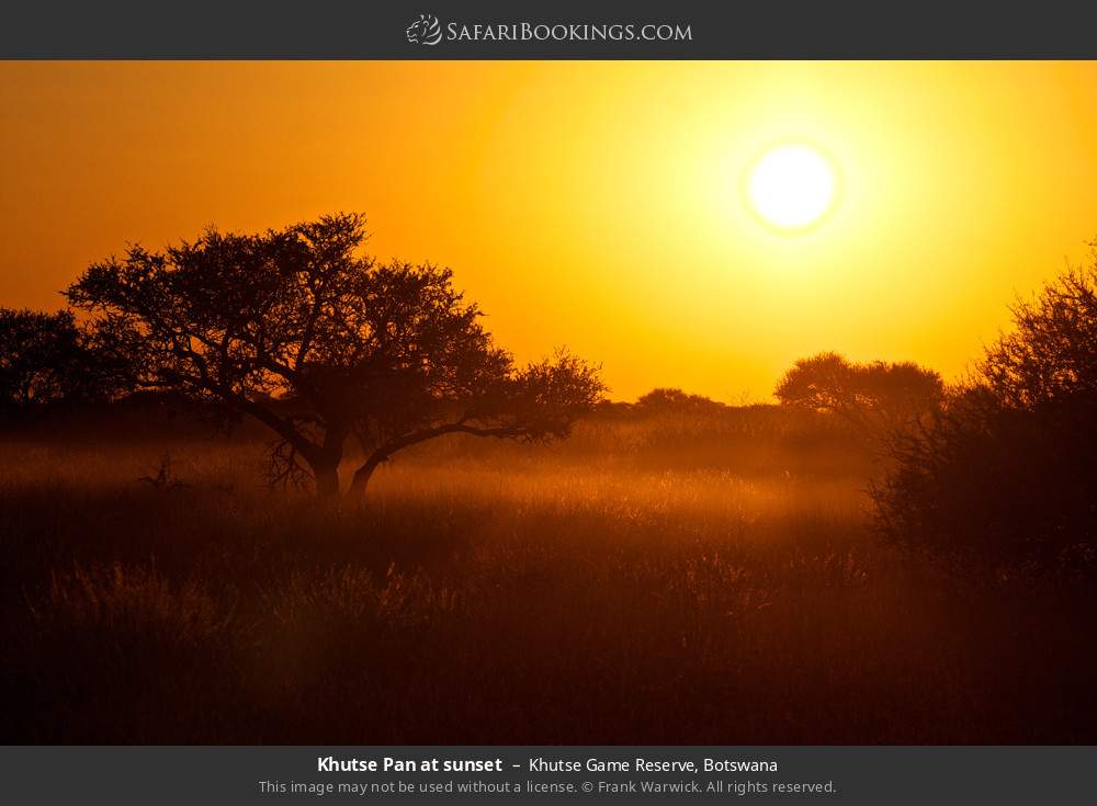 Khutse Pan at sunset in Khutse Game Reserve, Botswana