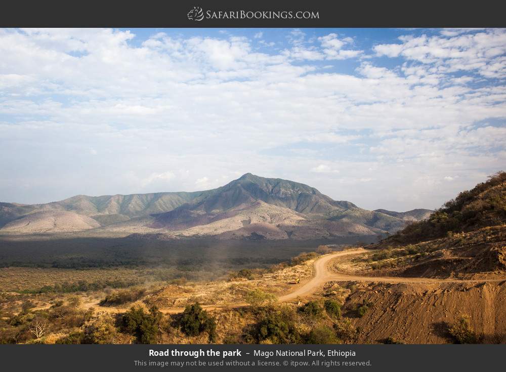 Road through Mago NP in Mago National Park, Ethiopia