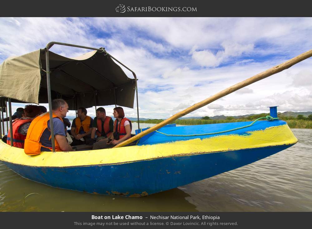 Boat on Lake Chamo in Nechisar National Park, Ethiopia