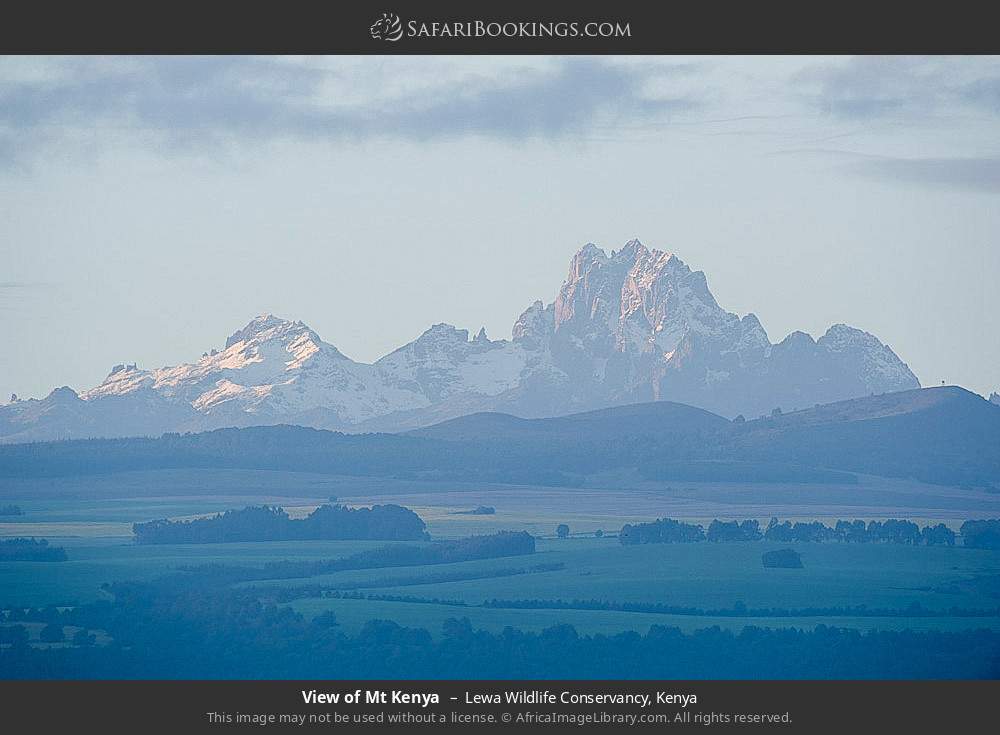 View of Mt Kenya in Lewa Wildlife Conservancy, Kenya
