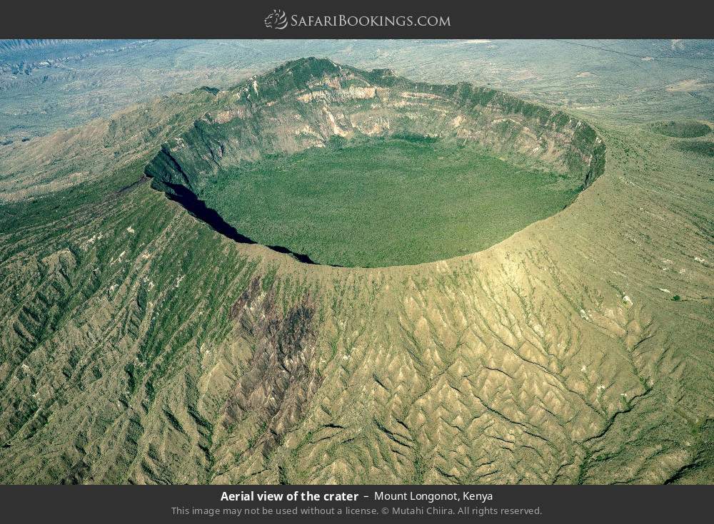 Aerial view of the crater, Mt Longonot in Mount Longonot, Kenya