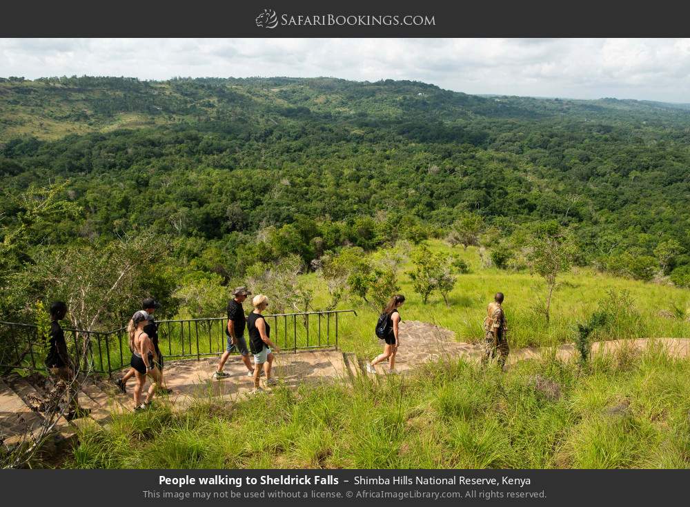 People walking to Sheldrick Falls in Shimba Hills National Reserve, Kenya