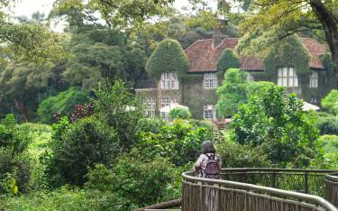 View of the Giraffe Manor from the Giraffe Centre