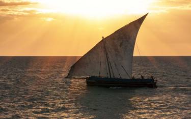 Traditional sailboat on the Indian Ocean