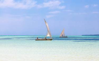 Traditional sailboats along the coast