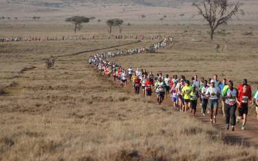Runners in the annual Lewa Safari Marathon