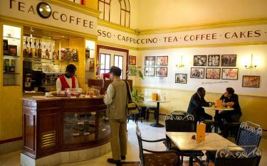 Coffee shop at the Hilton Hotel