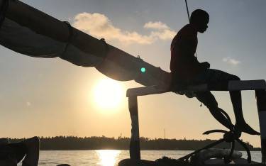Sunset cruise on a traditional sailboat