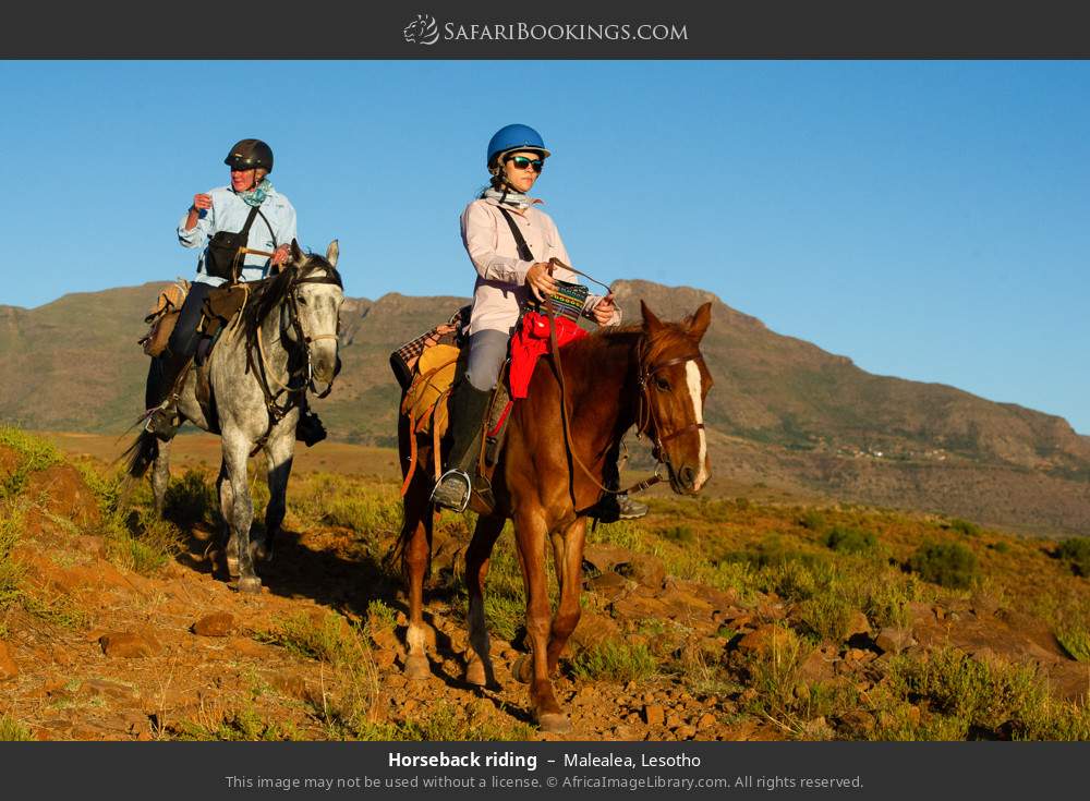 Horseback riding in Malealea in Malealea, Lesotho