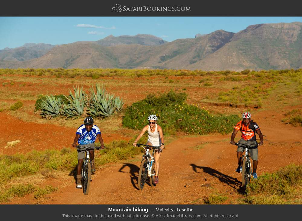 Mountain biking in Malealea in Malealea, Lesotho