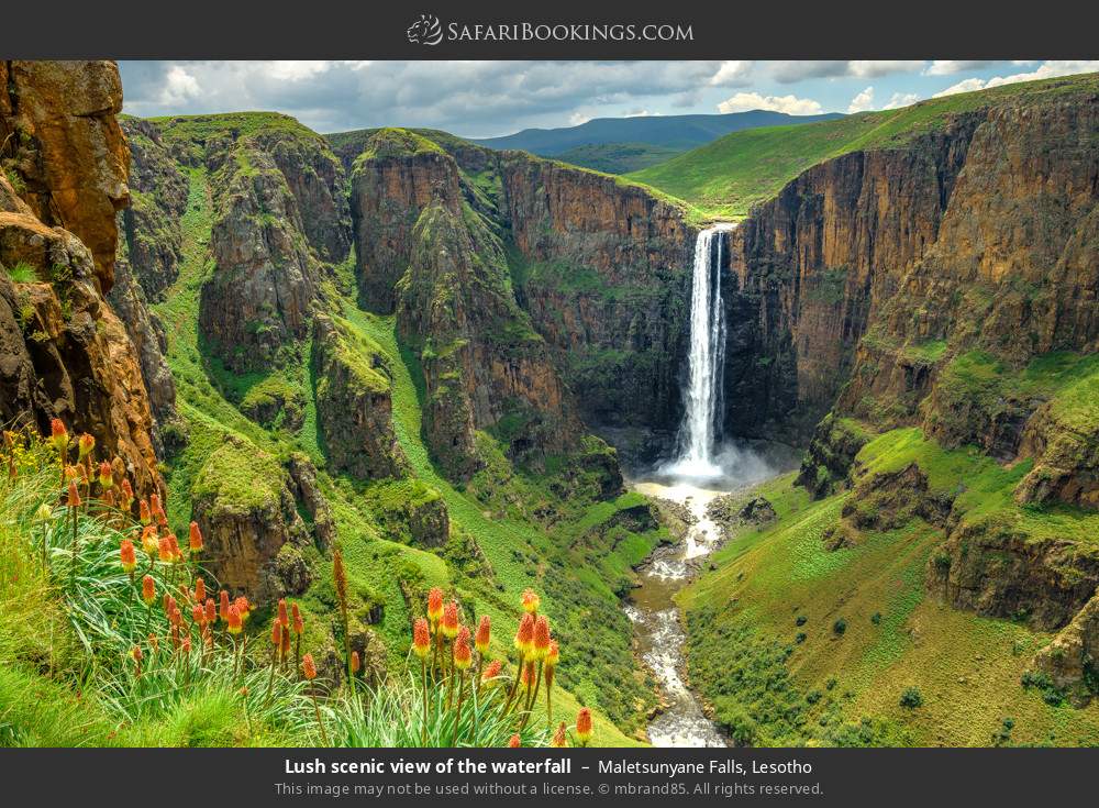 Lush scenic view of Maletsunyane Falls in Maletsunyane Falls, Lesotho