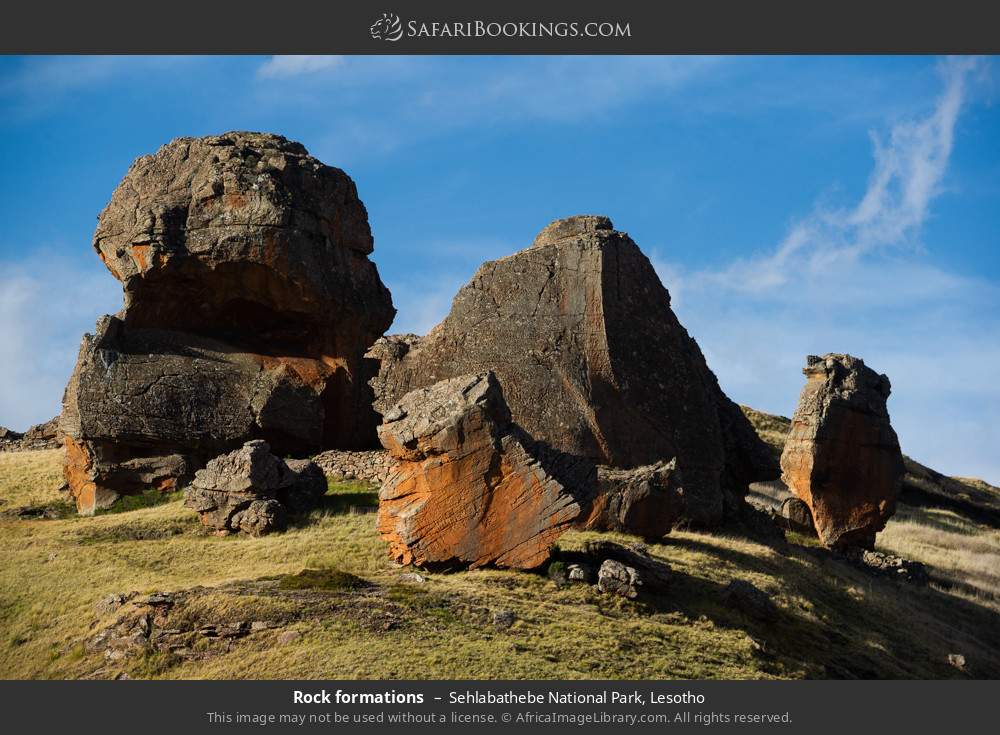 Rock formations in Sehlabathebe National Park, Lesotho