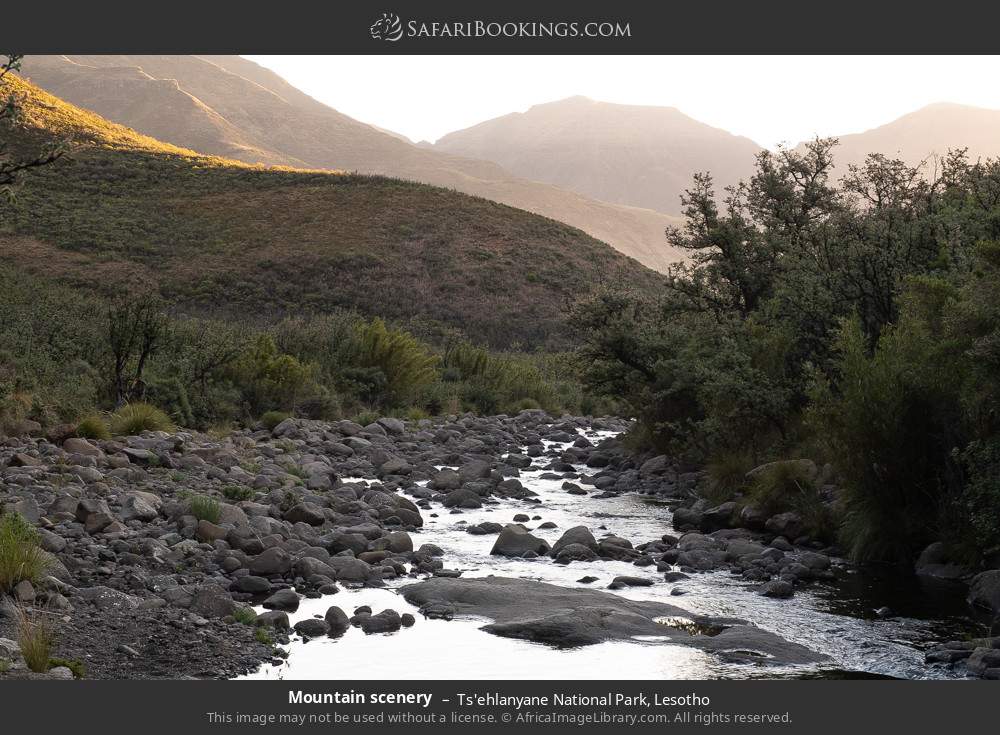 Mountain scenery in Ts'ehlanyane NP in Ts'ehlanyane National Park, Lesotho