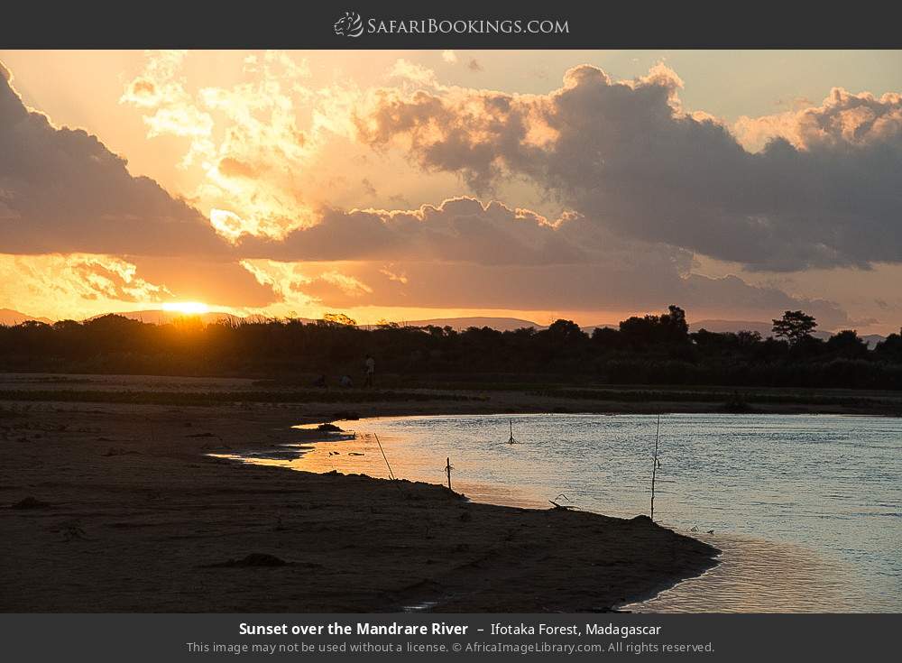Sunset over the Mandrare River in Ifotaka Forest, Madagascar