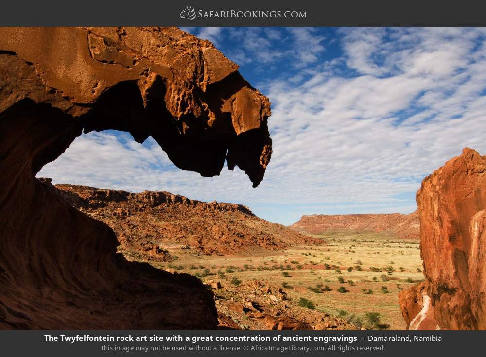The Twyfelfontein rock art site with a great concentration of ancient engravings in Damaraland, Namibia