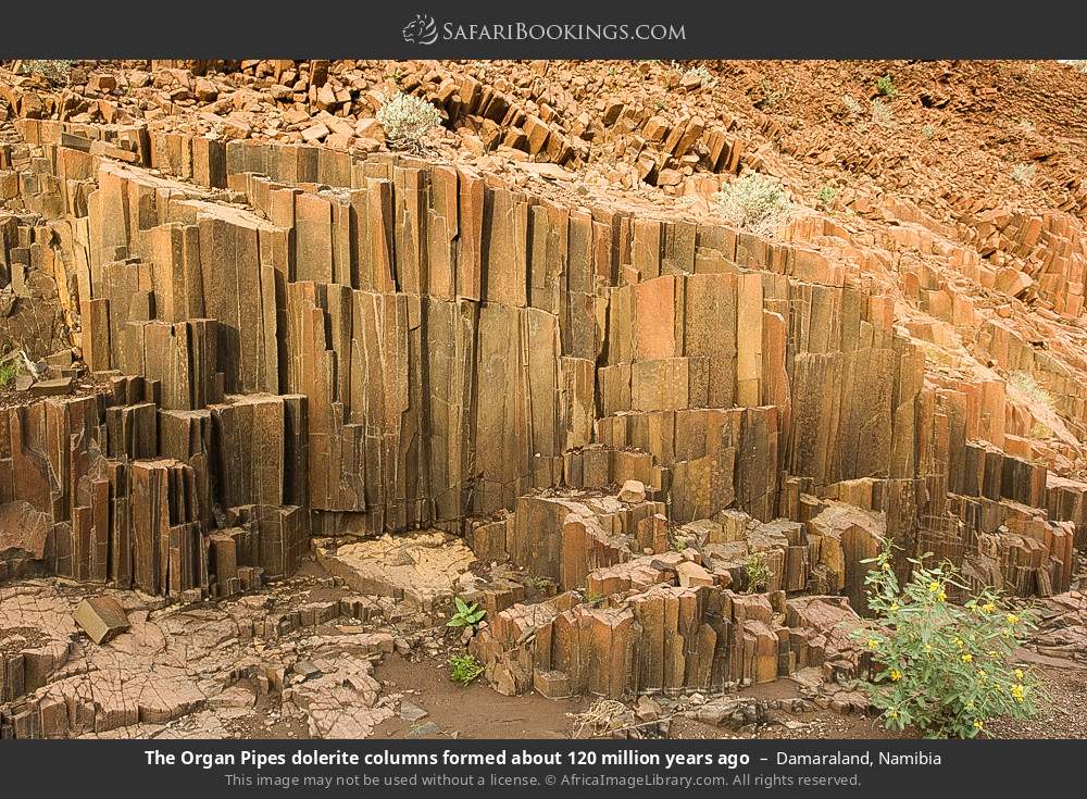 The Organ Pipes dolerite columns formed about 120 million years ago in Damaraland, Namibia