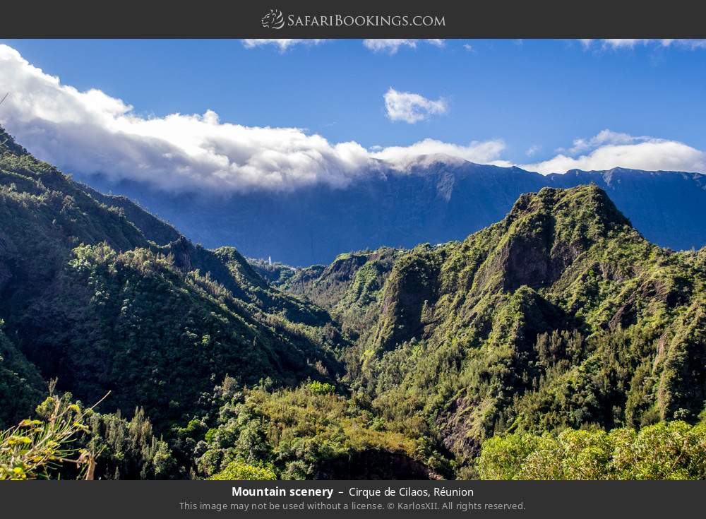 Mountain scenery of Cirque de Cilaos in Cirque de Cilaos, Réunion