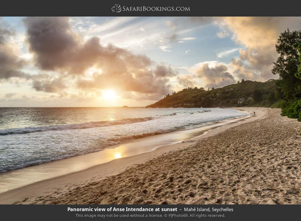 Anse Intendance at sunset in Mahé Island, Seychelles