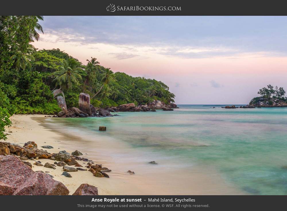 Anse Royale at sunset in Mahé Island, Seychelles