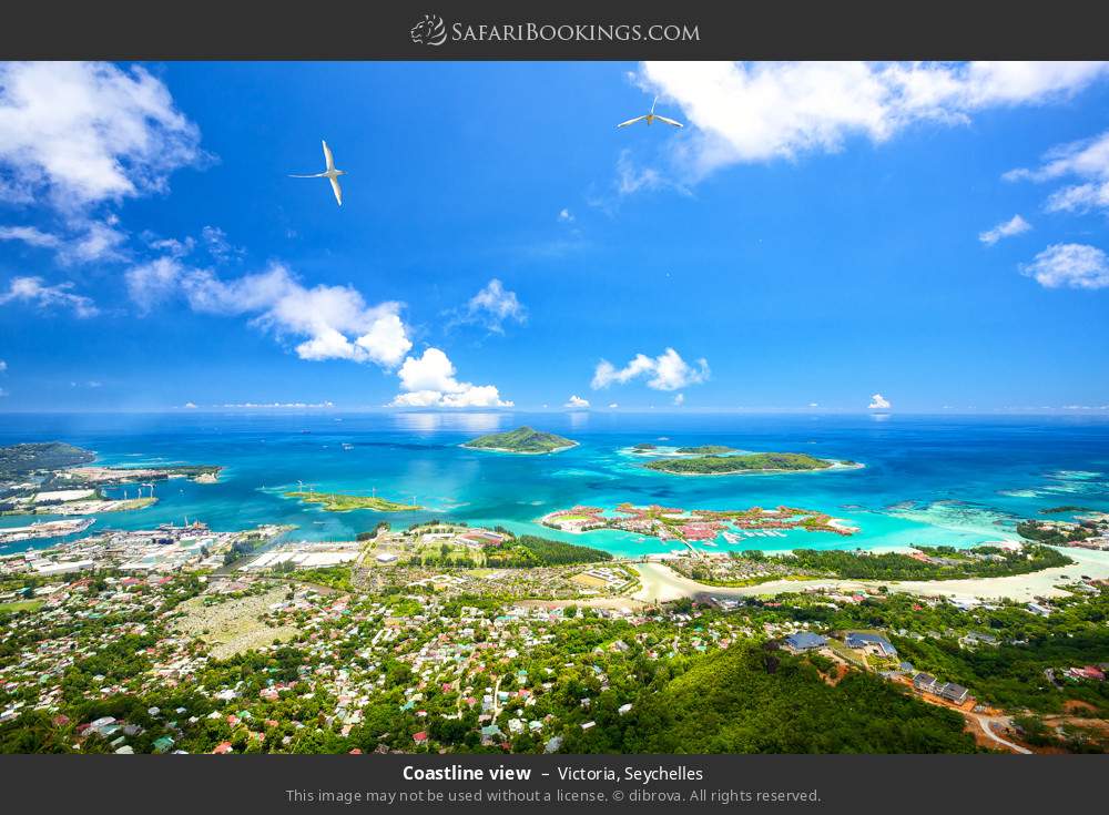 Coastline view of Victoria in Victoria, Seychelles