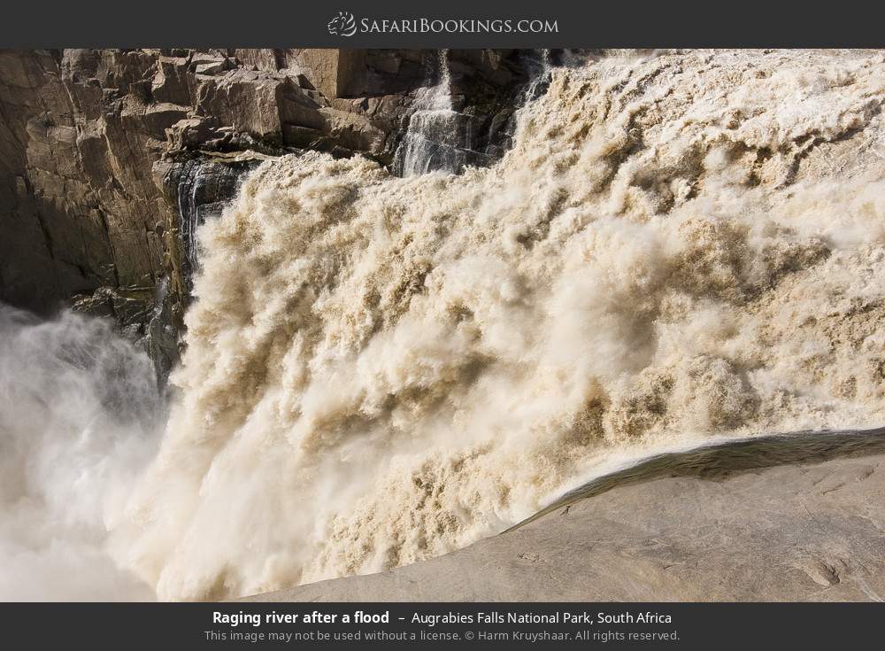 Raging river after a flood in Augrabies Falls National Park, South Africa