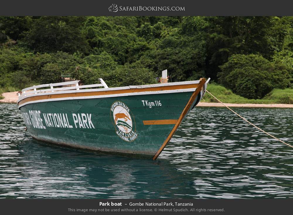 Park boat in Gombe National Park, Tanzania