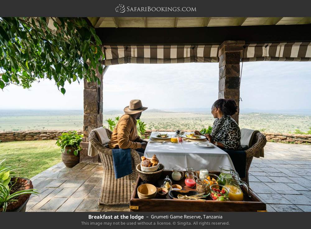Breakfast at the lodge in Grumeti Game Reserve, Tanzania