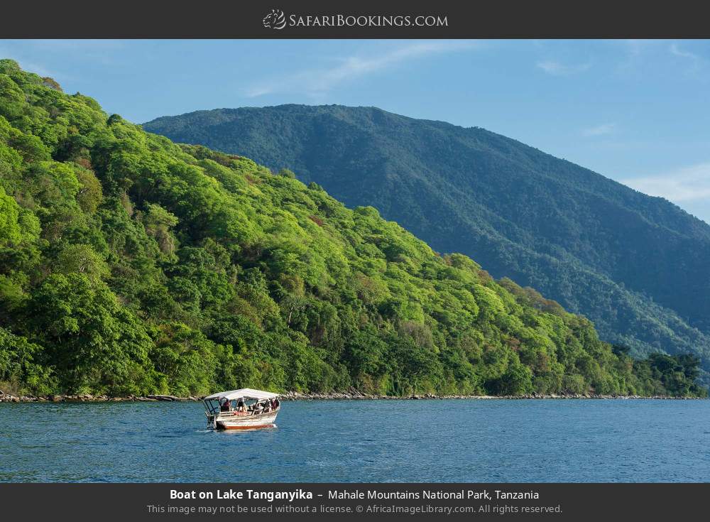 Boat on Lake Tanganyika in Mahale Mountains National Park, Tanzania
