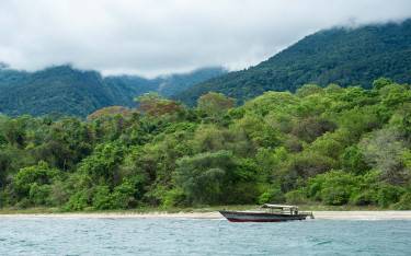The Mahale Mountains rising up from the shore of Lake Tanganyika in the Rift Valley