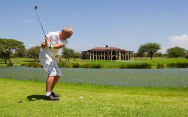 Person playing golf