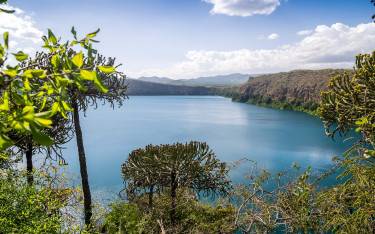Crater lake on the border of Kenya and Tanzania