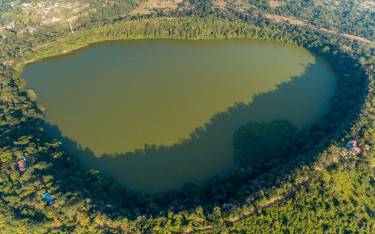 Aerial view of Lake Duluti in Arusha