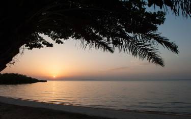 Sunset over Speke Bay on Lake Victoria
