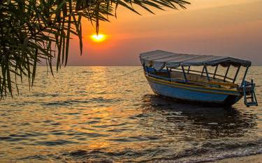 Sunset over the lake