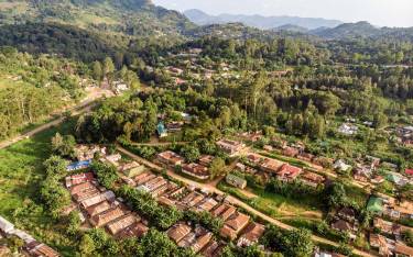 Aerial view of the village