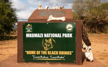 Signboard at the rhino sanctuary