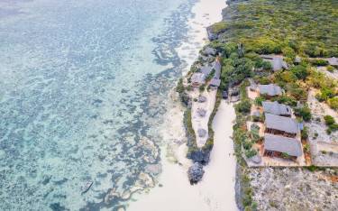 Lodge built on coral rocks