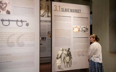 Display at the East African Slave Trade Exhibit at the Old Slave Market