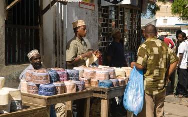 Muslim hats for sale in Darajani Market