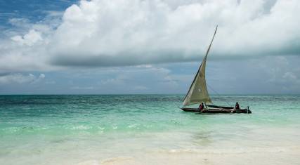 Traditional dhow at sea