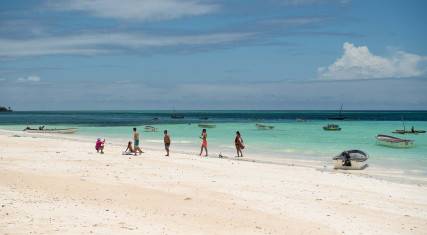 Visitors on the beach