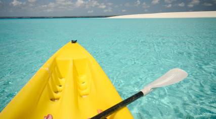 Canoeing around the island