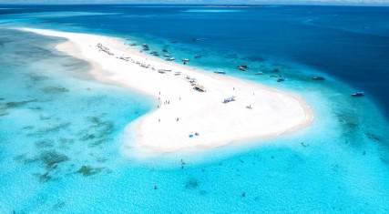 Sandbank in the sea